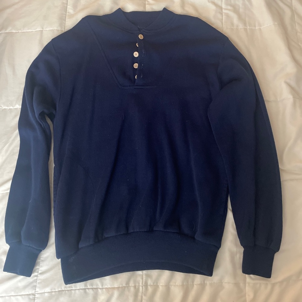 Unbranded Men’s Blue Sweater Quarter Button